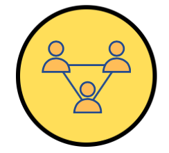 Image in yellow of three connected figures