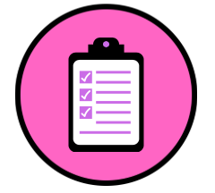Pink clipboard icon